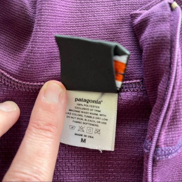 PATAGONIA Women Capilene 1/4 Zip Pullover Baselayer long underwear Purple Medium - Picture 7 of 8